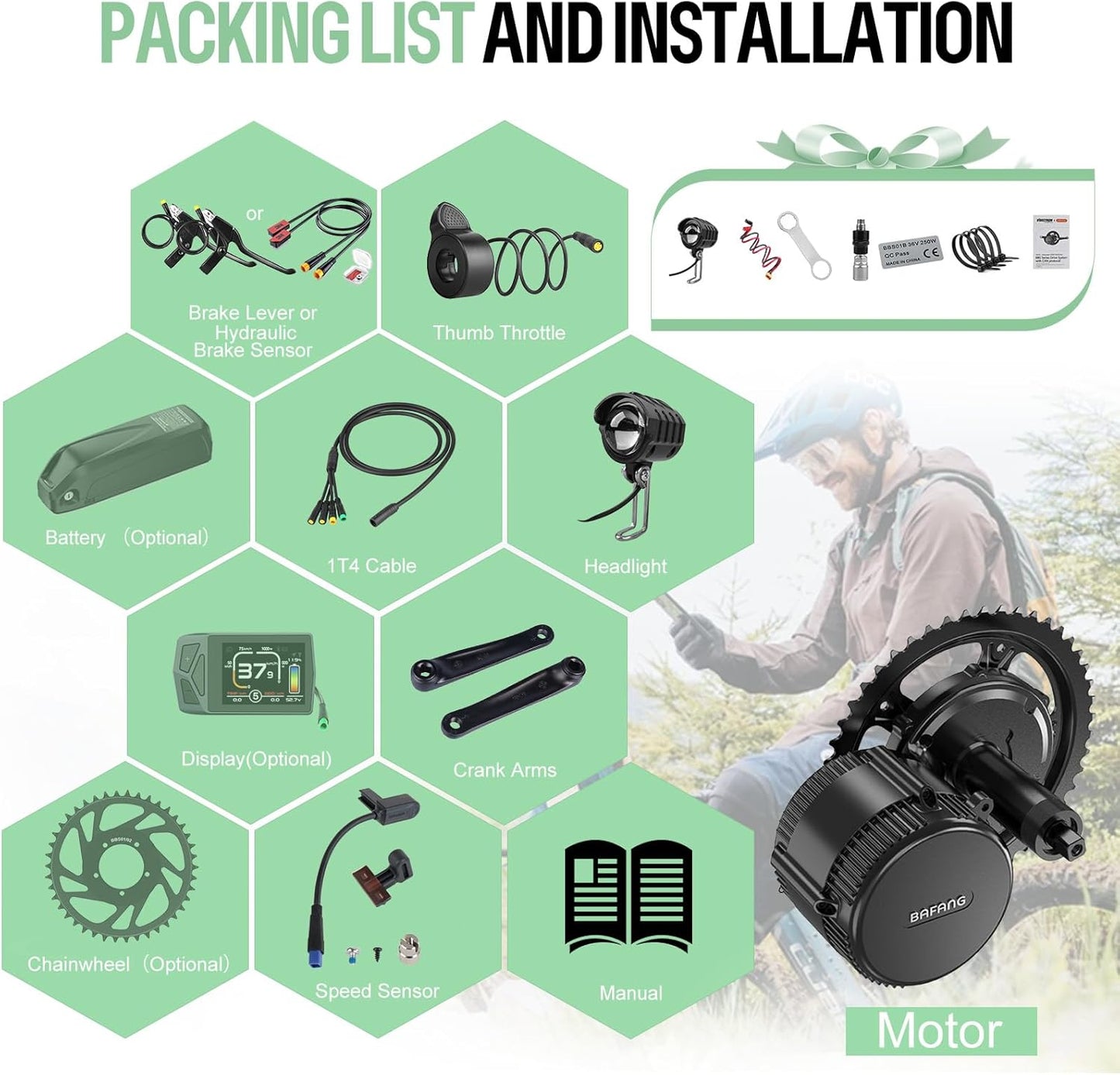 BAFANG BBS02B / BBS-HD Mid Drive E-Bike Kit – 750W/1000W Motor for 68-73mm Frames (Battery Optional)