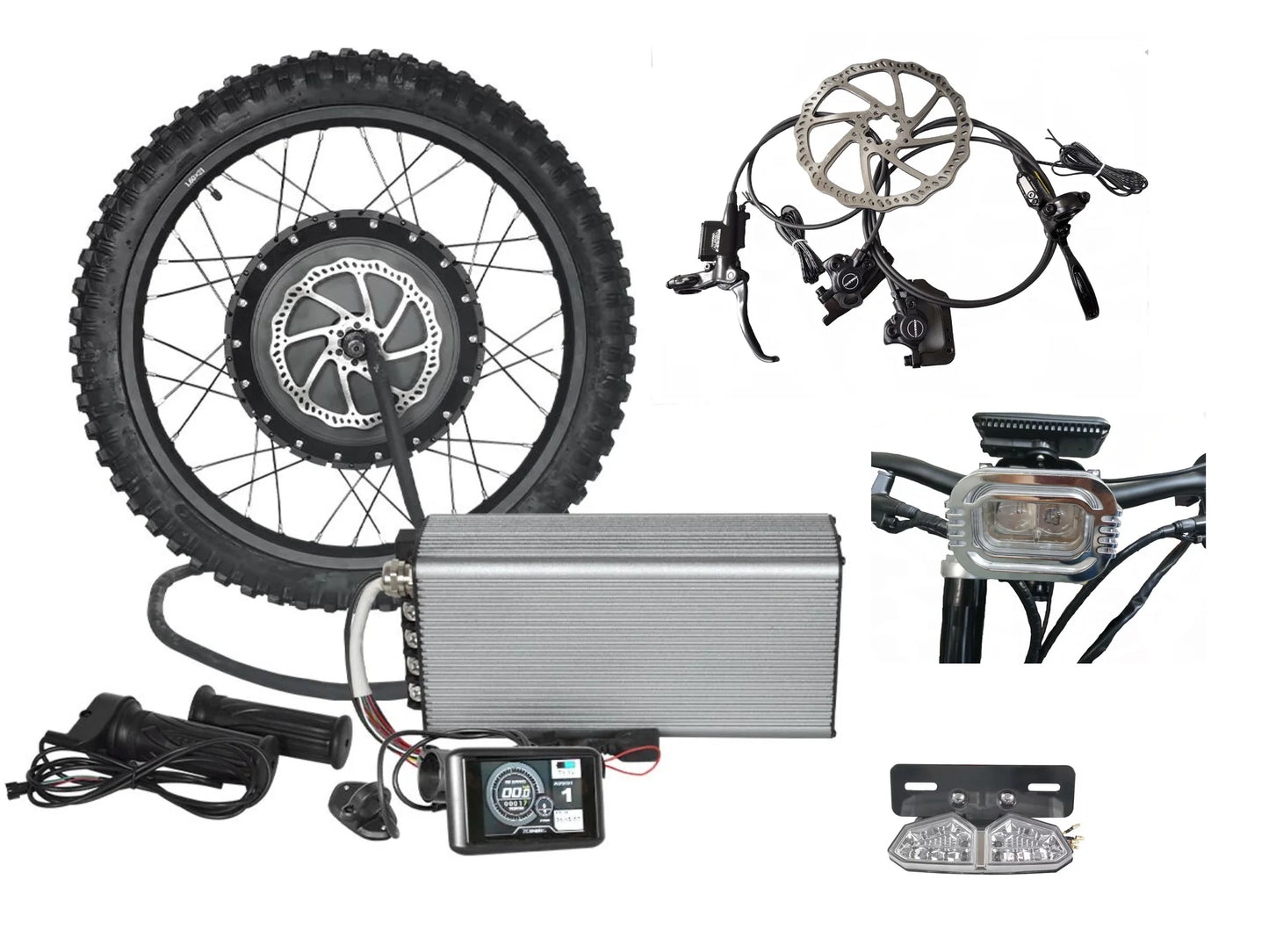 72V 8000W Electric Motorcycle Conversion Kit with Sabvoton Controller & Hydraulic Brakes (19"/21" Wheel Options)