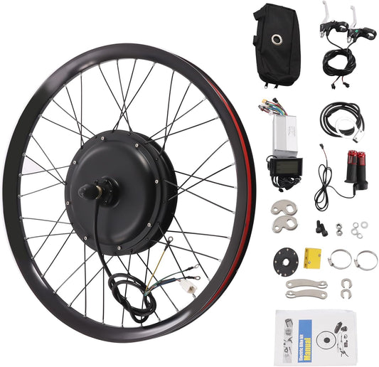 36V 350W Electric Bike Front Wheel Conversion Kit for 26" Bikes | 35 Km/H Speed with LCD Display & Controller