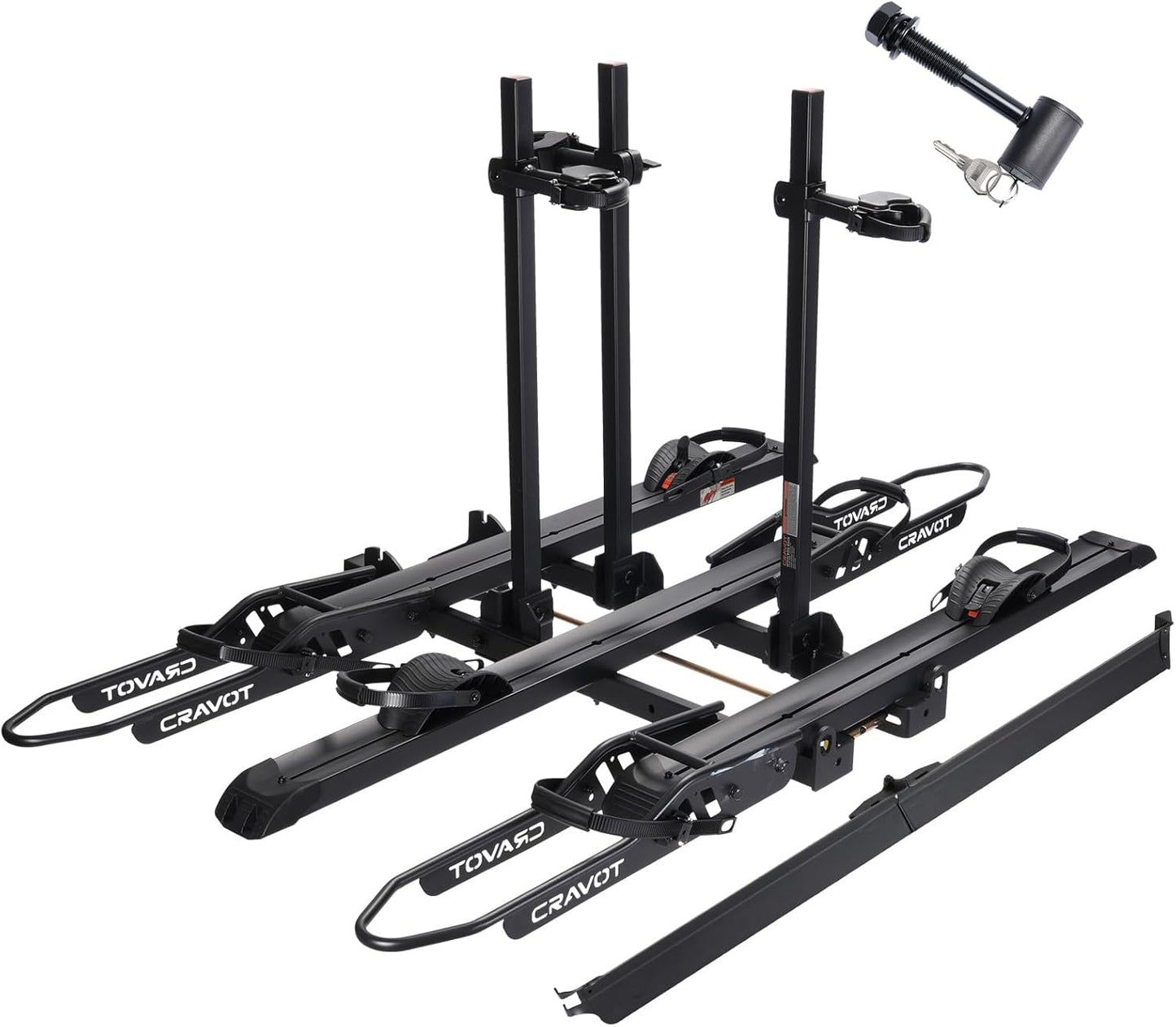 CyberRack S3 E-Bike Rack - 300 lbs Capacity, Tow Hitch 3-Bike Carrier for Heavy Electric & Fat Tire Bikes | Folds Up When Not In Use