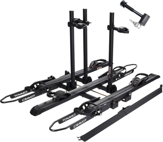 CyberRack S3 E-Bike Rack - 300 lbs Capacity, Tow Hitch 3-Bike Carrier for Heavy Electric & Fat Tire Bikes | Folds Up When Not In Use