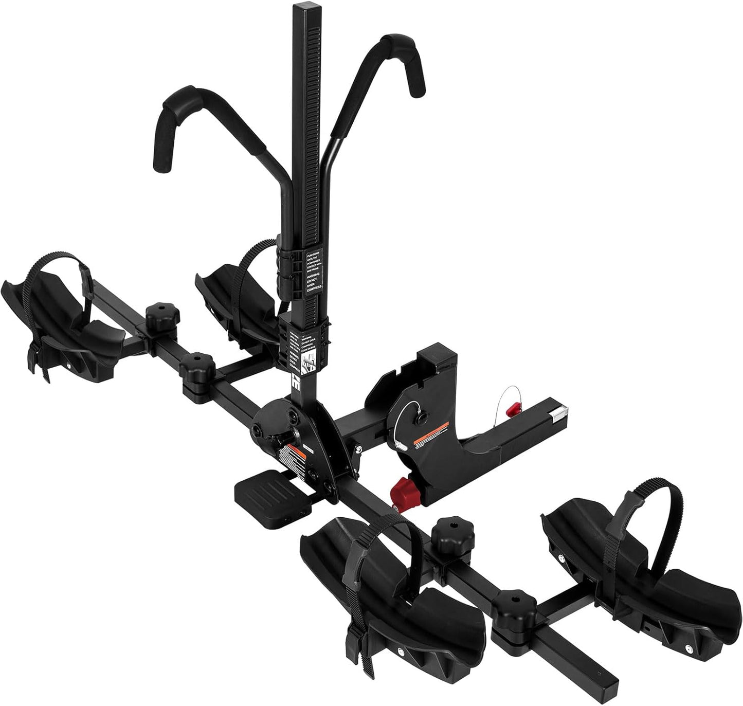 160 lbs 2 E Bike Rack Hitch Mounted – Wobble Free Smart Tilting Folding Electric Bike Racks with Lock, 2" Hitch, Fits 5.5" Fat Tires for Car SUV Trucks