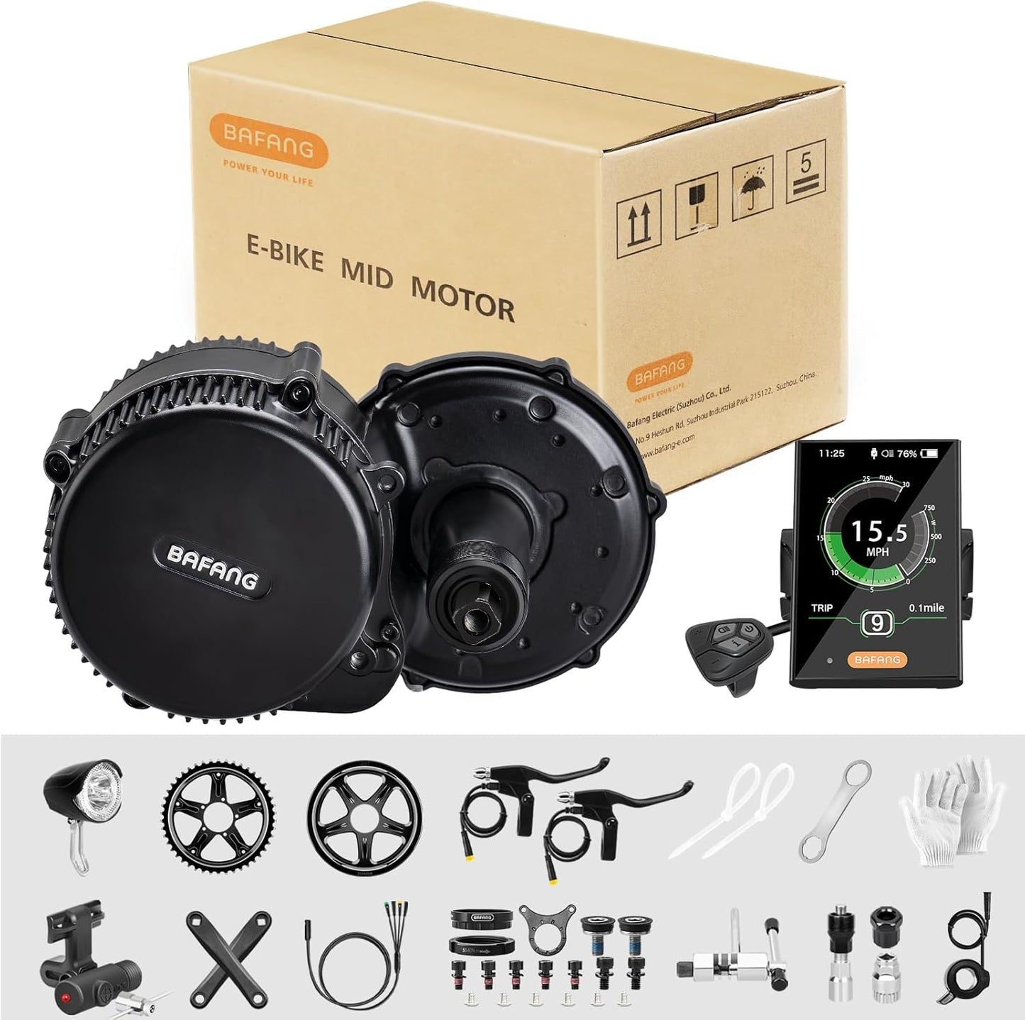 BAFANG Mid Drive Motor Unit (UART) | 36V/48V 250W to 1000W | BBS01B / BBS02B / BBSHD Bare Motor for DIY Ebike Conversions (68mm BB)