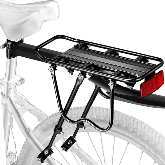 Rear Bike Rack with Fender & Large Reflective – Quick Release Universal Bicycle Luggage Rack, Large Capacity Pannier Rack for Mountain Road Bikes