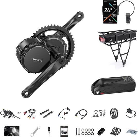 BAFANG Mid Drive Ebike Conversion Kit - 500W/750W/1000W BBS02B HD Motor with LCD Display & Battery | E-Bike Motor Kits