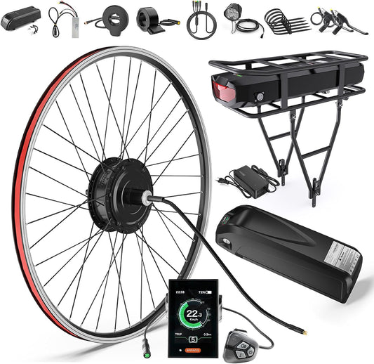 BAFANG 48V 500W 750W Rear Hub Motor Kit 20 26 27.5 700C 29er Ebike Conversion Kit with Battery Display