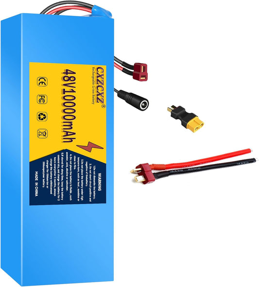 48V 10Ah Ebike Battery Pack with 20A BMS - Rechargeable Lithium Battery for Scooters, ATVs, Solar Storage & 250-1000W Electric Bicycles