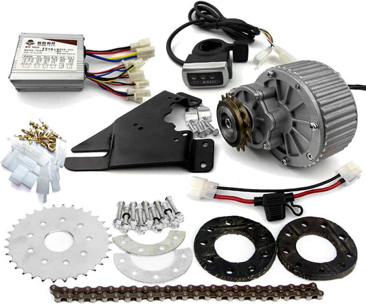 450W Electric Bicycle Left Drive Conversion Kit - Fits Most City Bikes with Chain Drive