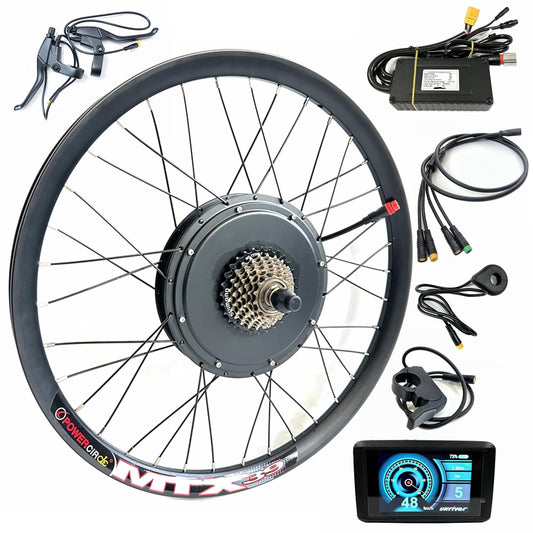 48V 2000W Electric Bike Conversion Kit - 26" MTB Rear Hub Motor with TFT Display | Waterproof E-Bike Kit