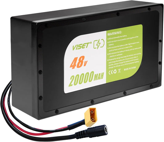 48V 20000mAh Ebike Battery Pack with Case - 30A BMS, Waterproof & Shockproof for 200W-1200W E-Bikes & Scooters