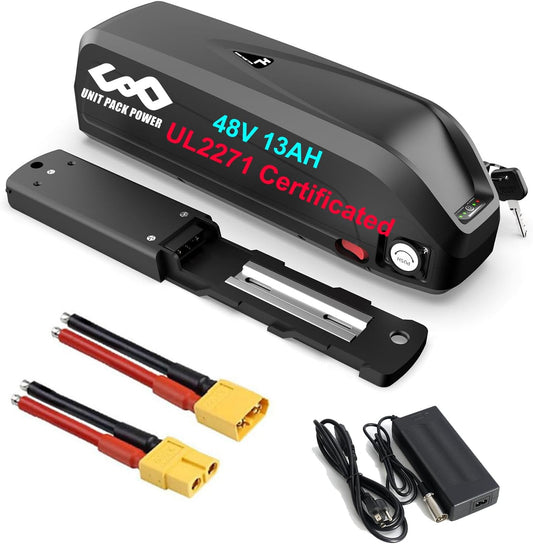 48V 13Ah E-Bike Battery with 30A BMS | Compatible with 1000W/750W/500W Motors & Fast Charger