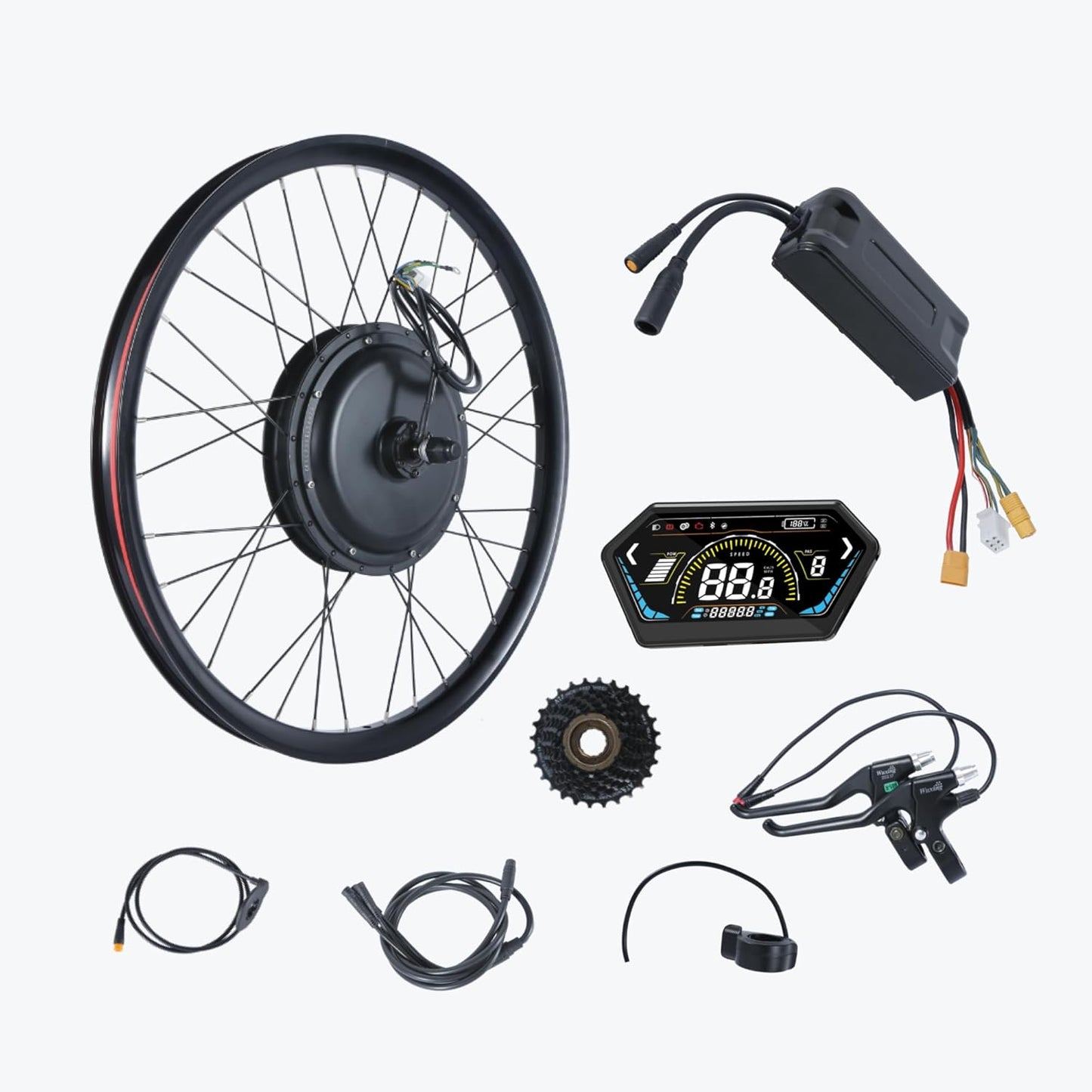 52V 2000W Electric Bike Rear Wheel Motor Kit with LCD & PAS System
