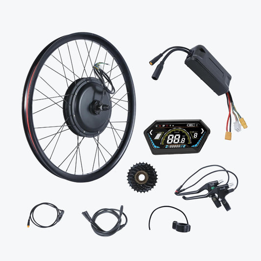 52V 2000W Electric Bike Rear Wheel Motor Kit with LCD & PAS System