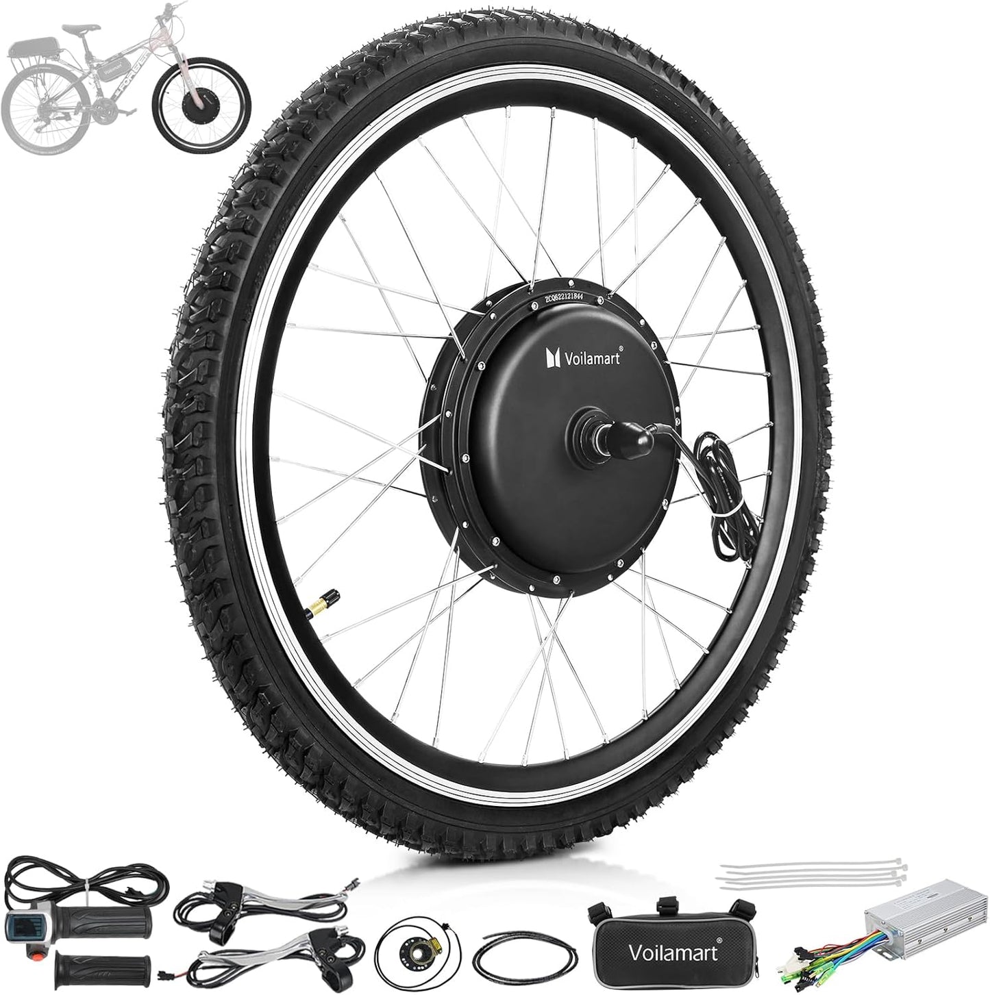 36V 26" Electric Bike Conversion Kit with Intelligent Controller & PAS System