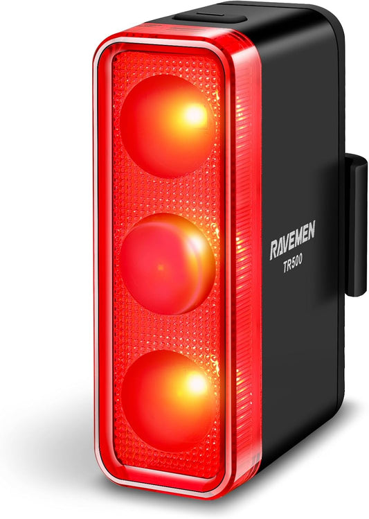 500 Lumens Bike Tail Light with Brake Sensing | USB-C Rechargeable Bicycle Rear Light for Day & Night Riding | 6 Modes, Side Visibility, Fits Round & Aero Seat Posts