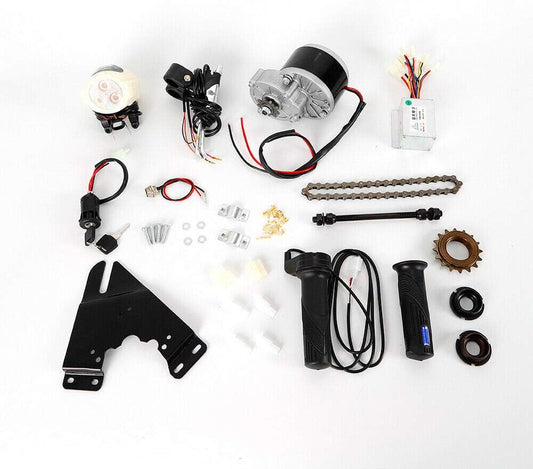24V/36V 250W E-Bike Conversion Kit for 22"-29" Bikes - Homemade DIY Electric Bike Motor Kit with Thumb Control for Mountain Bikes & E-Scooters