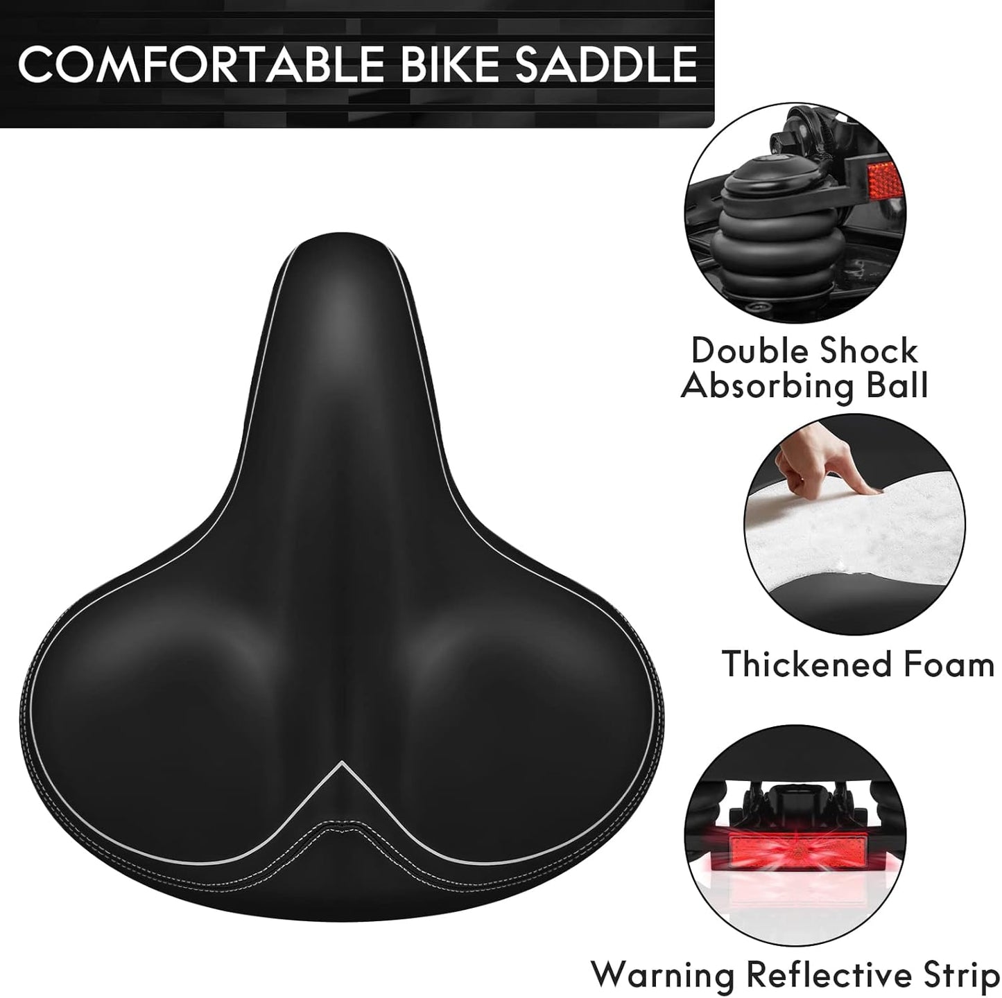 Extra Wide Oversized Comfort Bike Seat for Women Men Universal Peloton Saddle Replacement
