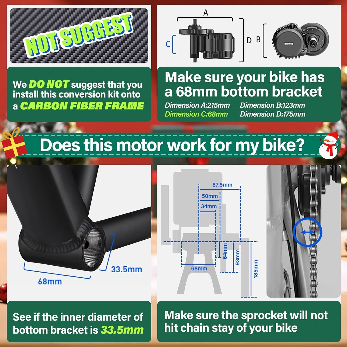 BAFANG Mid Drive Motor Unit (UART) | 36V/48V 250W to 1000W | BBS01B / BBS02B / BBSHD Bare Motor for DIY Ebike Conversions (68mm BB)