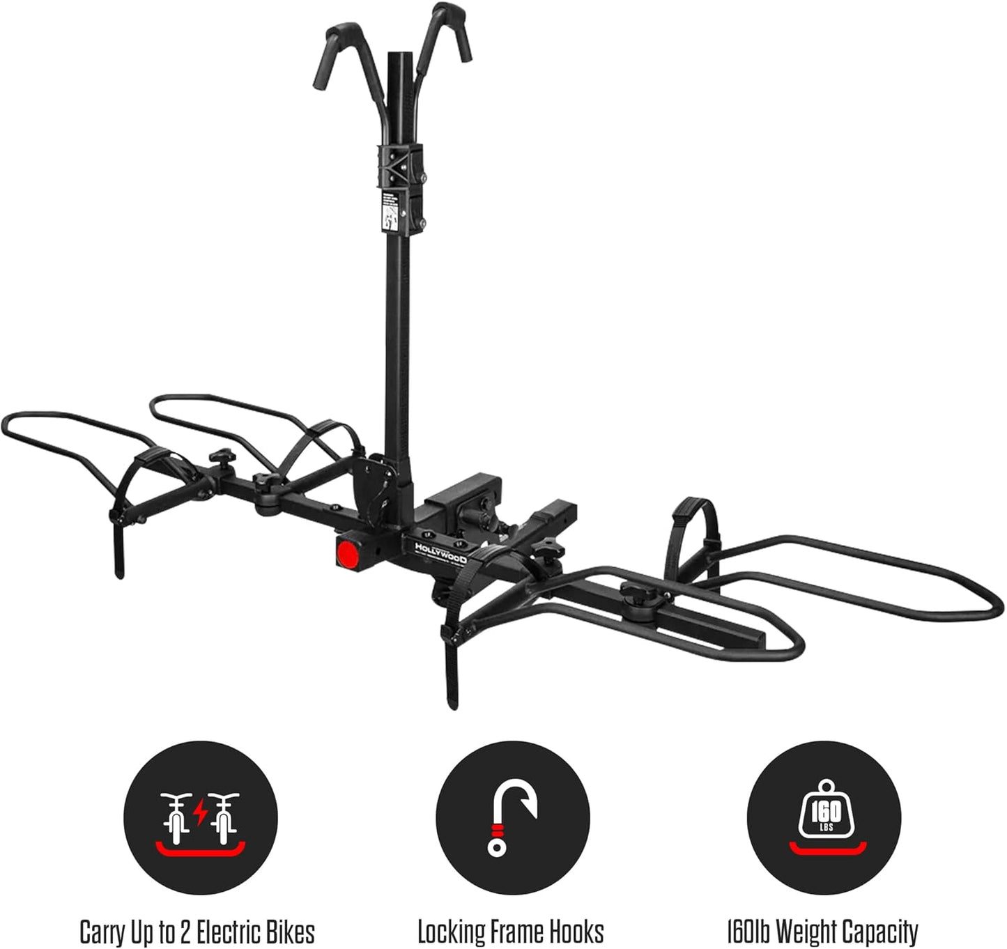 Racks Sport Rider 2" Hitch Bike Rack – Heavy Duty Foldable Ebike Carrier, 80 lbs Per Bike, Fits Fat Tire & Electric Bicycles for Car Truck SUV