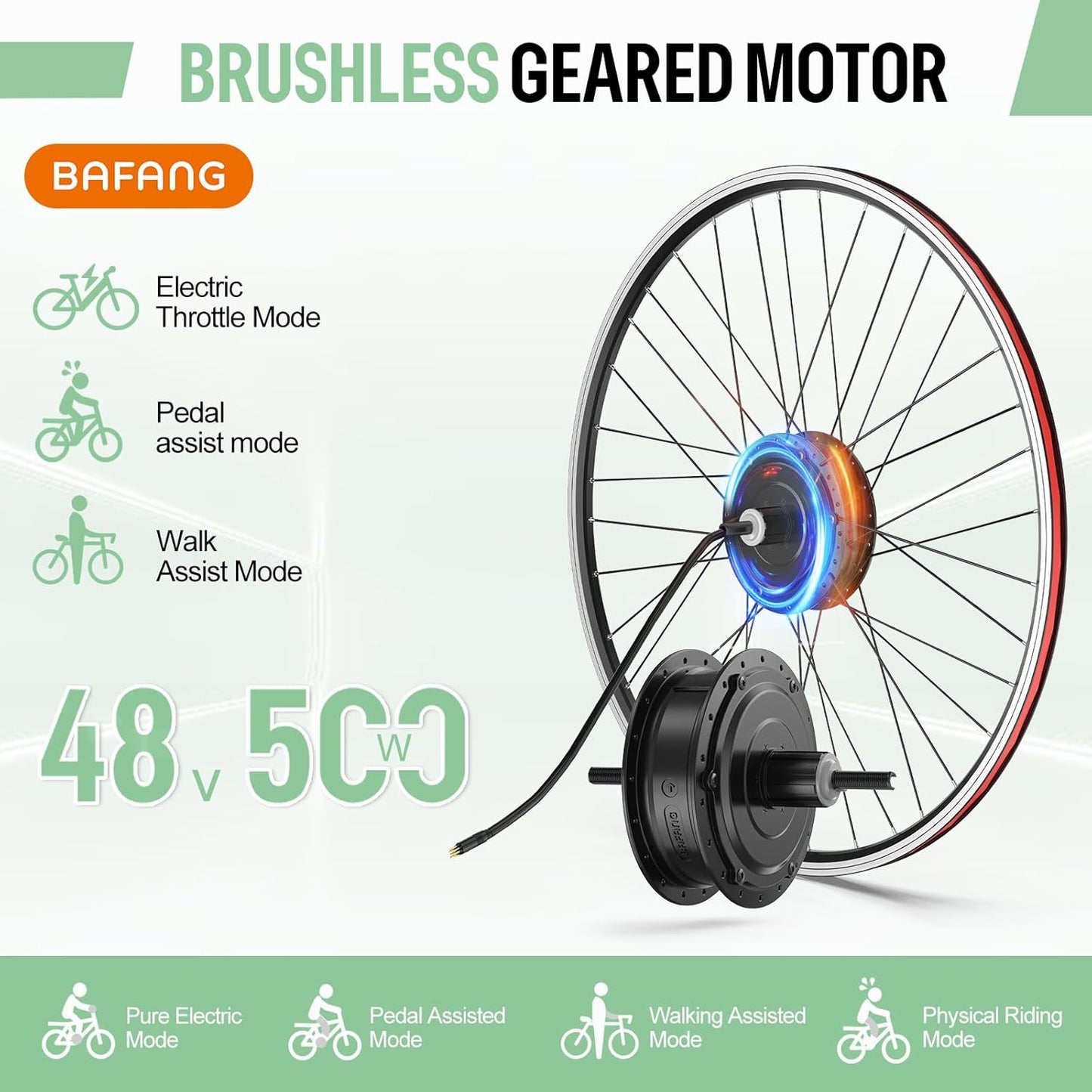 BAFANG 48V 500W 750W Rear Hub Motor Kit 20 26 27.5 700C 29er Ebike Conversion Kit with Battery Display