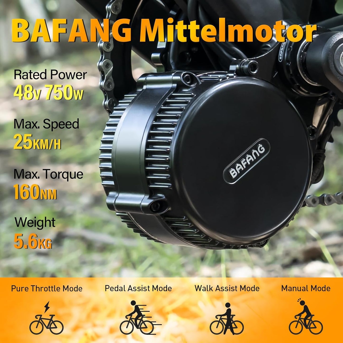 Bafang BBS-HD 1000W Mid Drive Conversion Kit - 48V Downtube Battery & Display