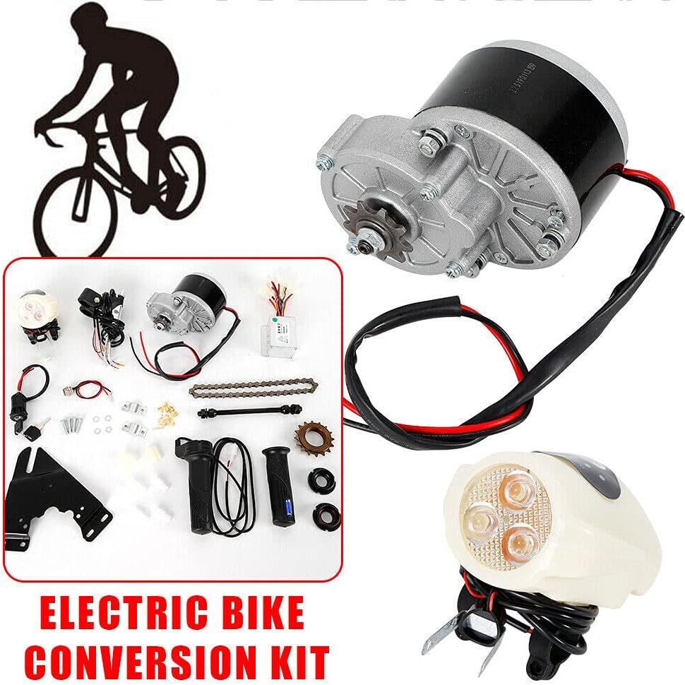 24V/36V 250W E-Bike Conversion Kit for 22"-29" Bikes - Homemade DIY Electric Bike Motor Kit with Thumb Control for Mountain Bikes & E-Scooters