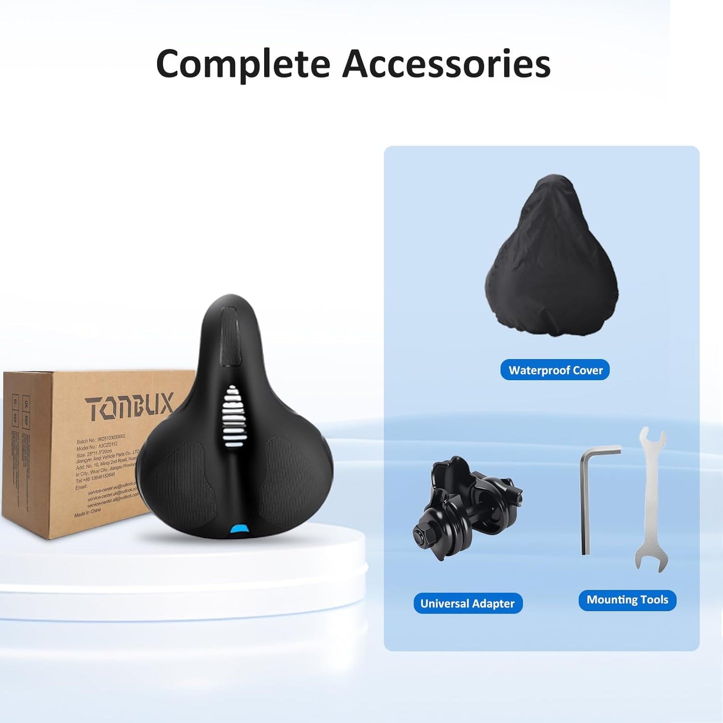 Dual Shock Absorbing Bike Seat Memory Foam Padded Comfort Saddle Men Women