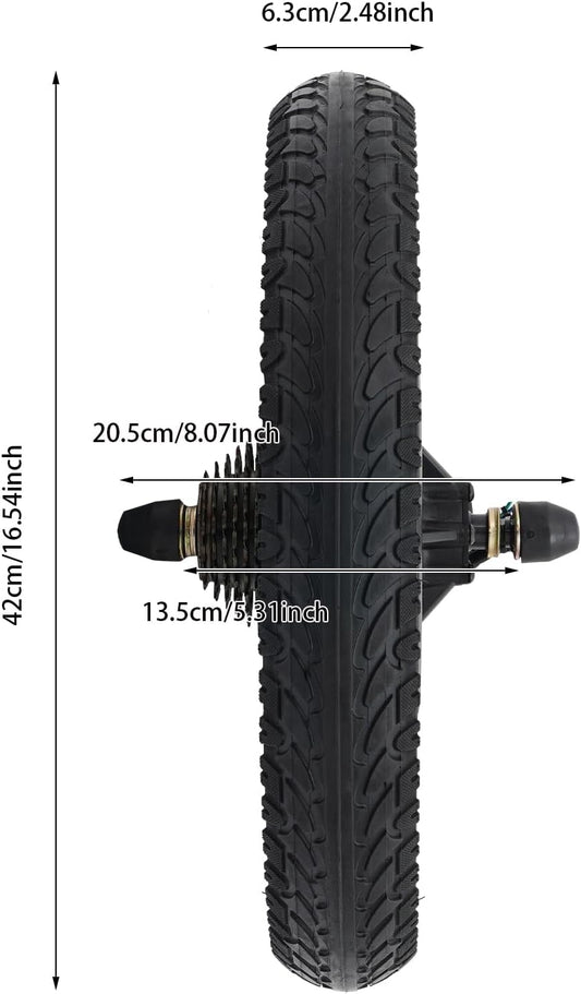 16" 48V 1000W Rear Wheel Electric Bike Conversion Kit with LCD & PAS | 470 RPM Hub Motor