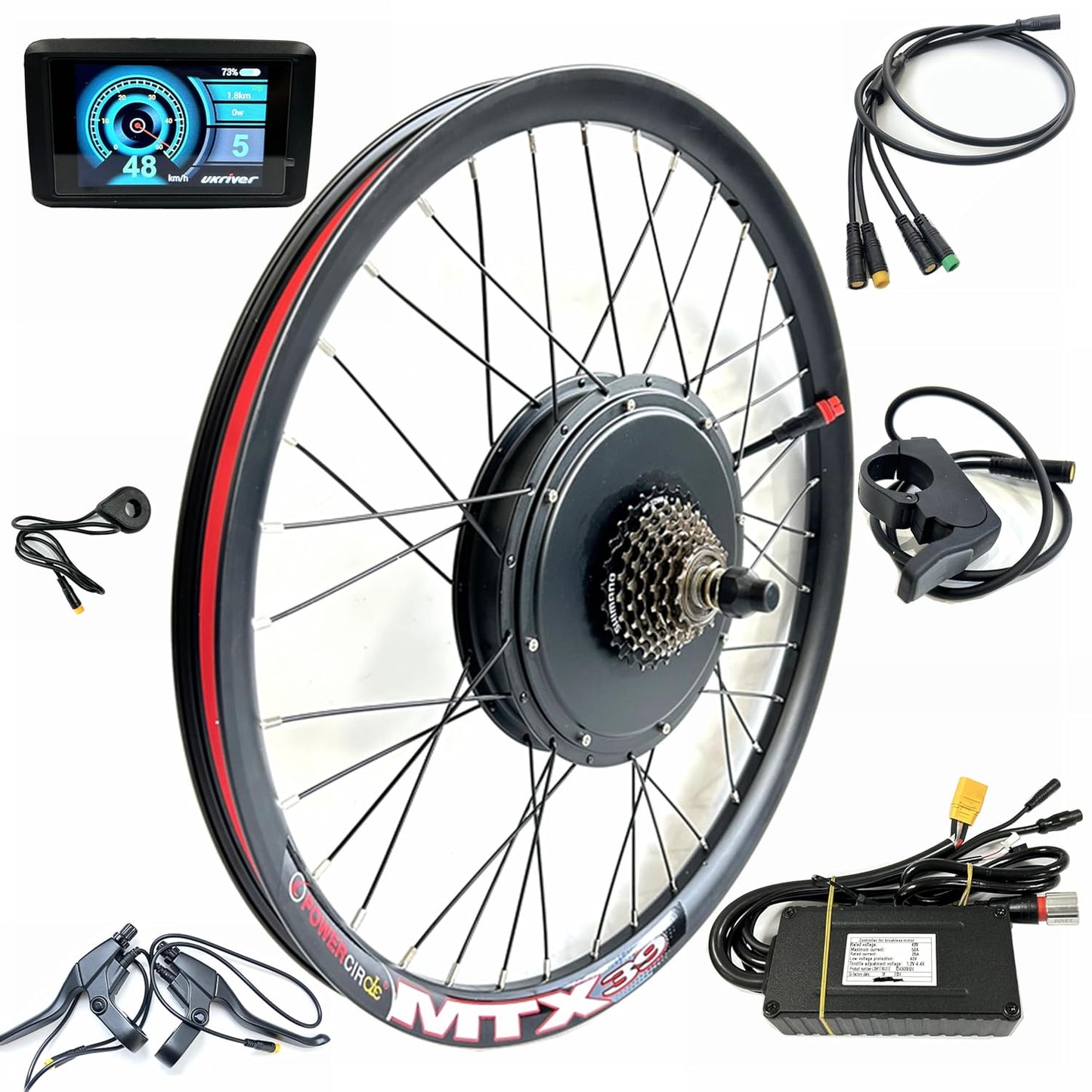 48V 2000W Electric Bike Conversion Kit - 26" MTB Rear Hub Motor with TFT Display | Waterproof E-Bike Kit