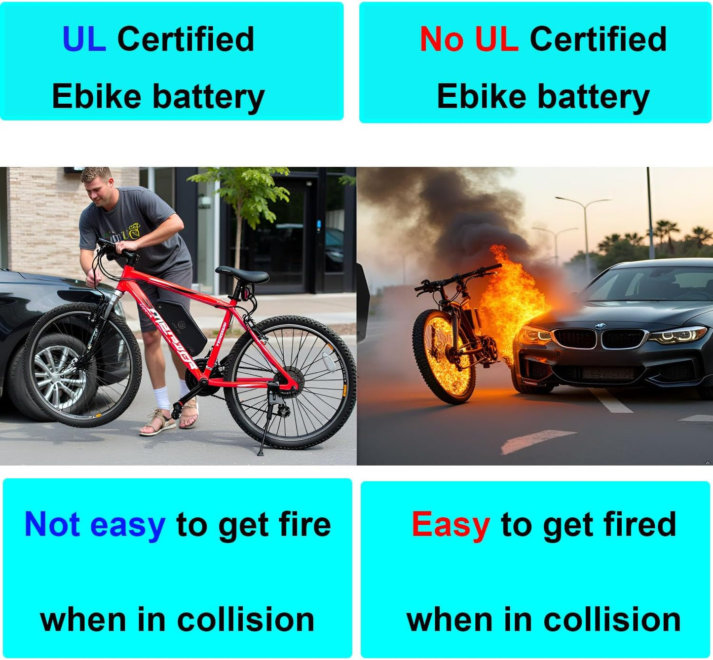 52V 25Ah Ebike Battery - UL Certified 36V/48V/52V/60V Lithium Battery for 500W-2200W Bafang & Ebike Conversion Kits (Smart BMS Included)