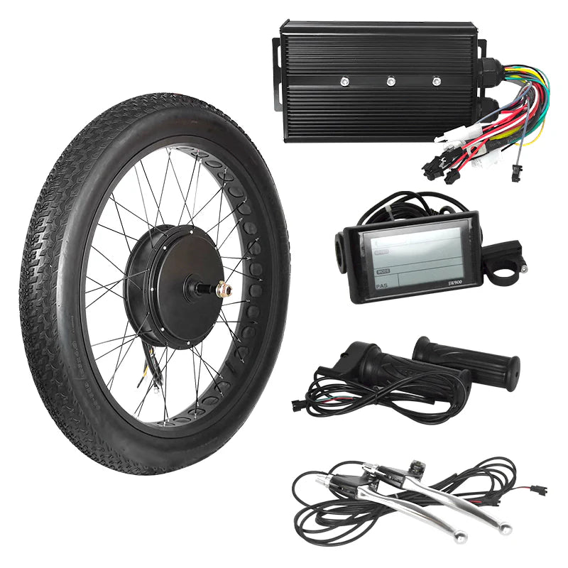 3000W Rear Hub Motor Kit for 4.0" Fat Tire eBikes – Includes LCD/TFT Display