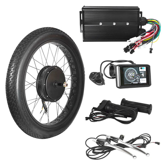 3000W Rear Hub Motor Kit for 4.0" Fat Tire eBikes – Includes LCD/TFT Display