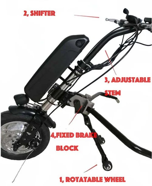 350W E-Handcycle Kit with 12" Wheel for Wheelchair Conversion