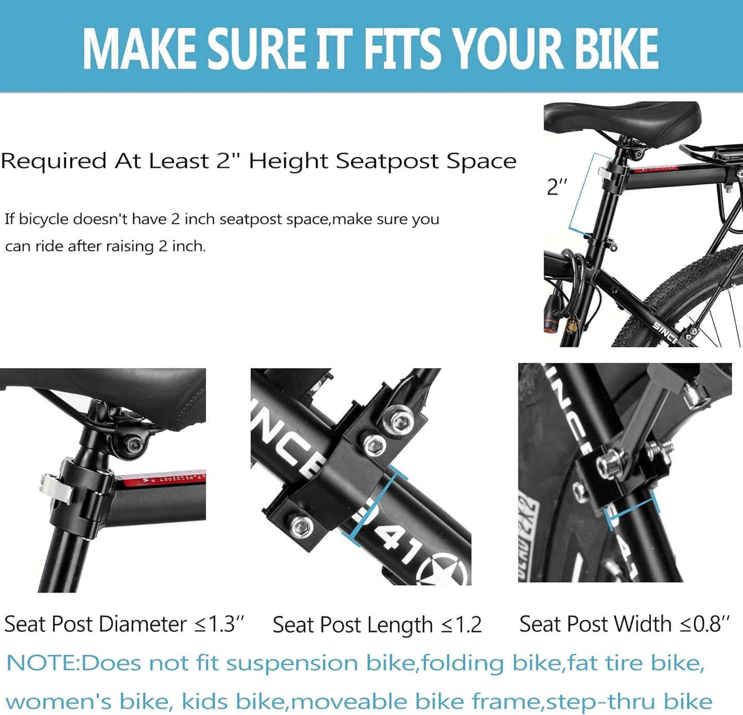 Rear Bike Rack with Fender & Large Reflective – Quick Release Universal Bicycle Luggage Rack, Large Capacity Pannier Rack for Mountain Road Bikes