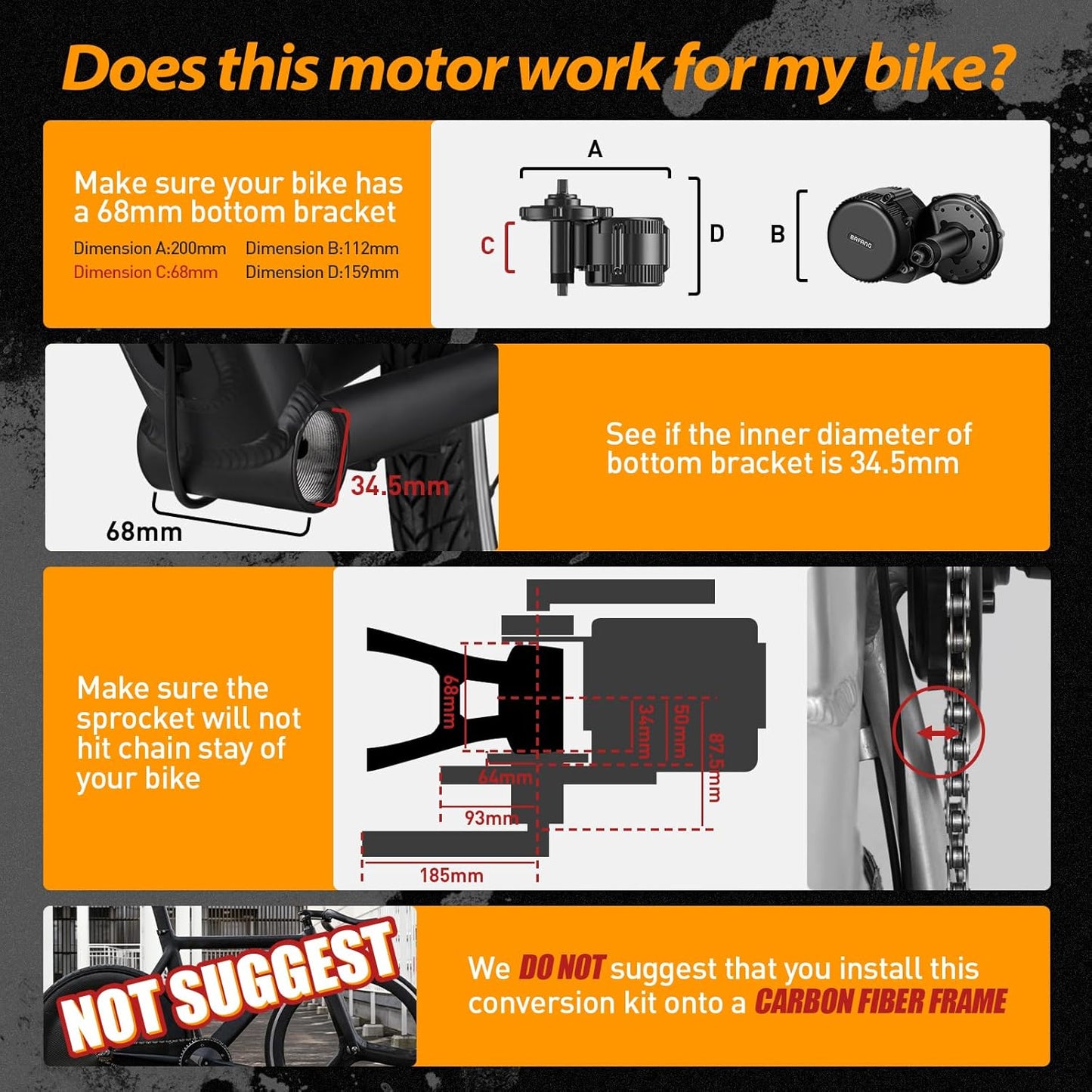 Bafang BBS-HD 1000W Mid Drive Conversion Kit - 48V Downtube Battery & Display