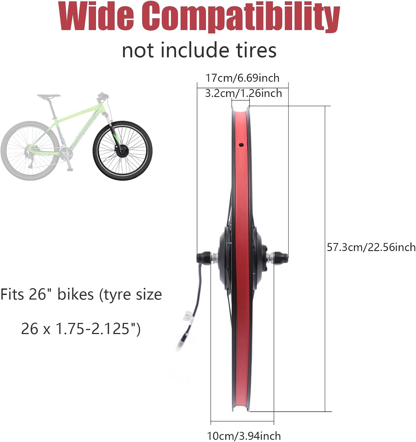 36V 350W Electric Bike Conversion Kit 26 Inch Front Wheel E-Bike Motor Hub Motor Set 5 Speed Adjustable 35 Km/H Electric Bicycle Kit LCD Display Controller for Mountain Bike Road Cycling Commuter