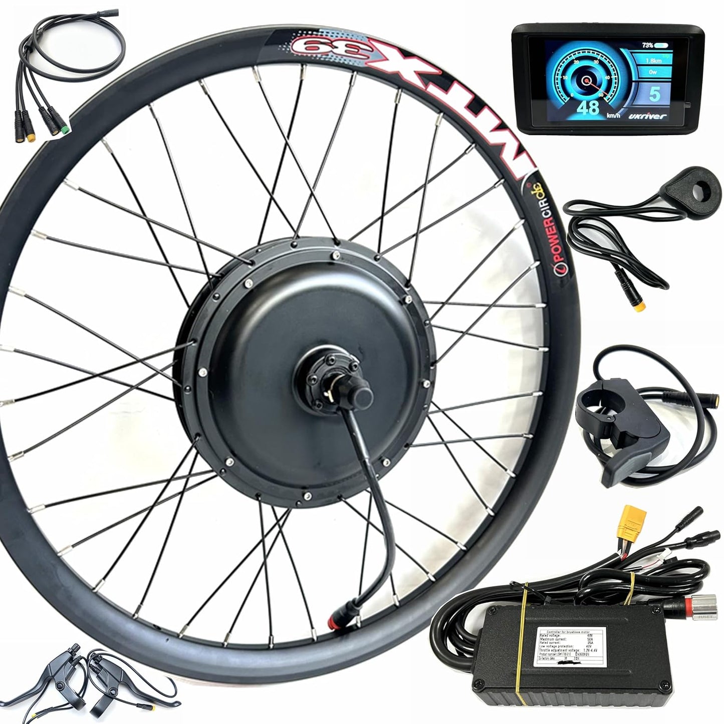 48V 2000W Electric Bike Conversion Kit - 26" MTB Rear Hub Motor with TFT Display | Waterproof E-Bike Kit