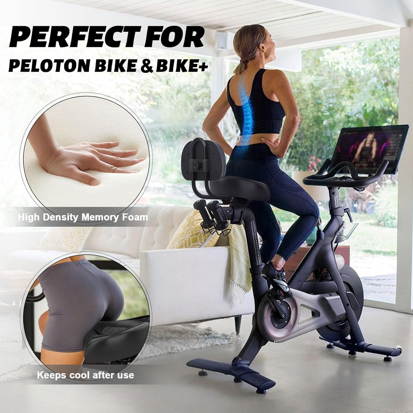 Noseless Bike Seat Cushion Extra Wide Comfort for Men Women Peloton Exercise Bike