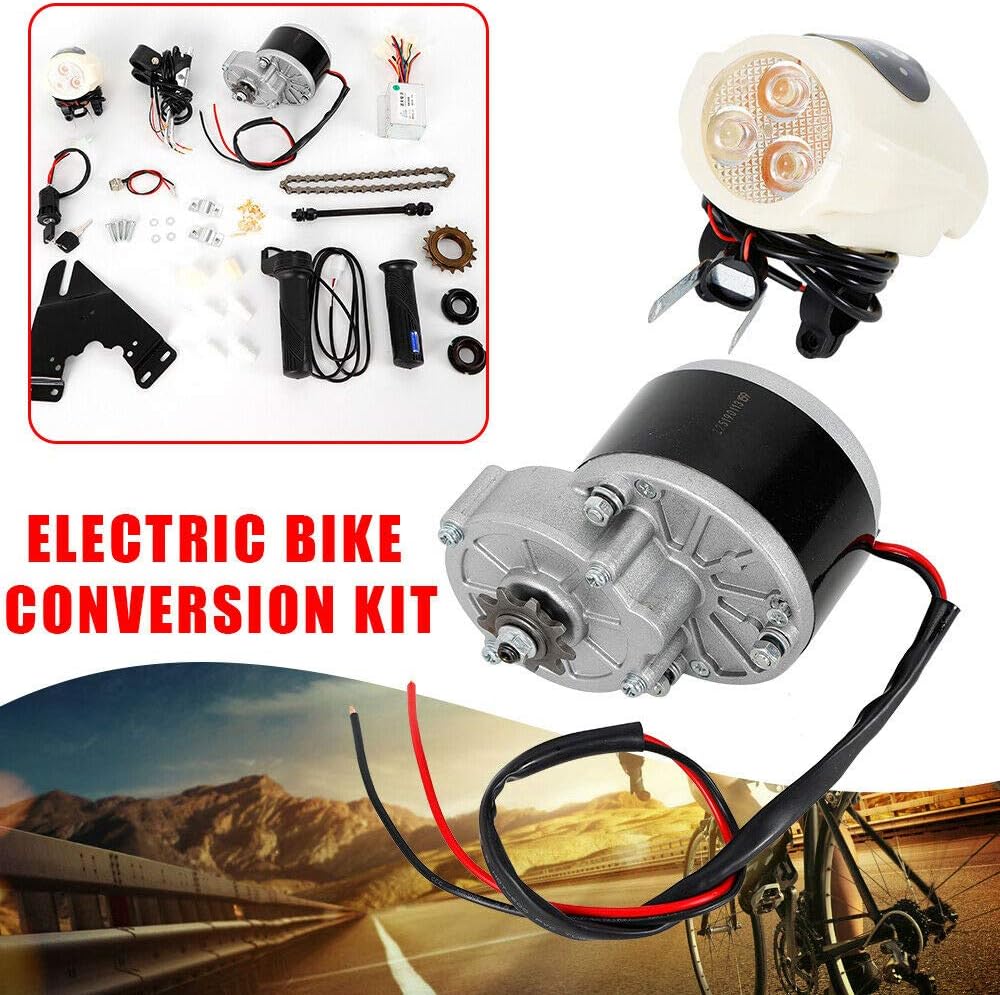 24V/36V 250W E-Bike Conversion Kit for 22"-29" Bikes - Homemade DIY Electric Bike Motor Kit with Thumb Control for Mountain Bikes & E-Scooters
