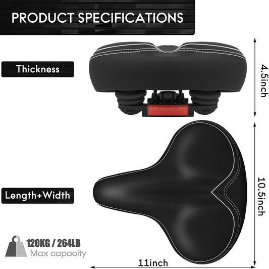 Extra Wide Oversized Comfort Bike Seat for Women Men Universal Peloton Saddle Replacement