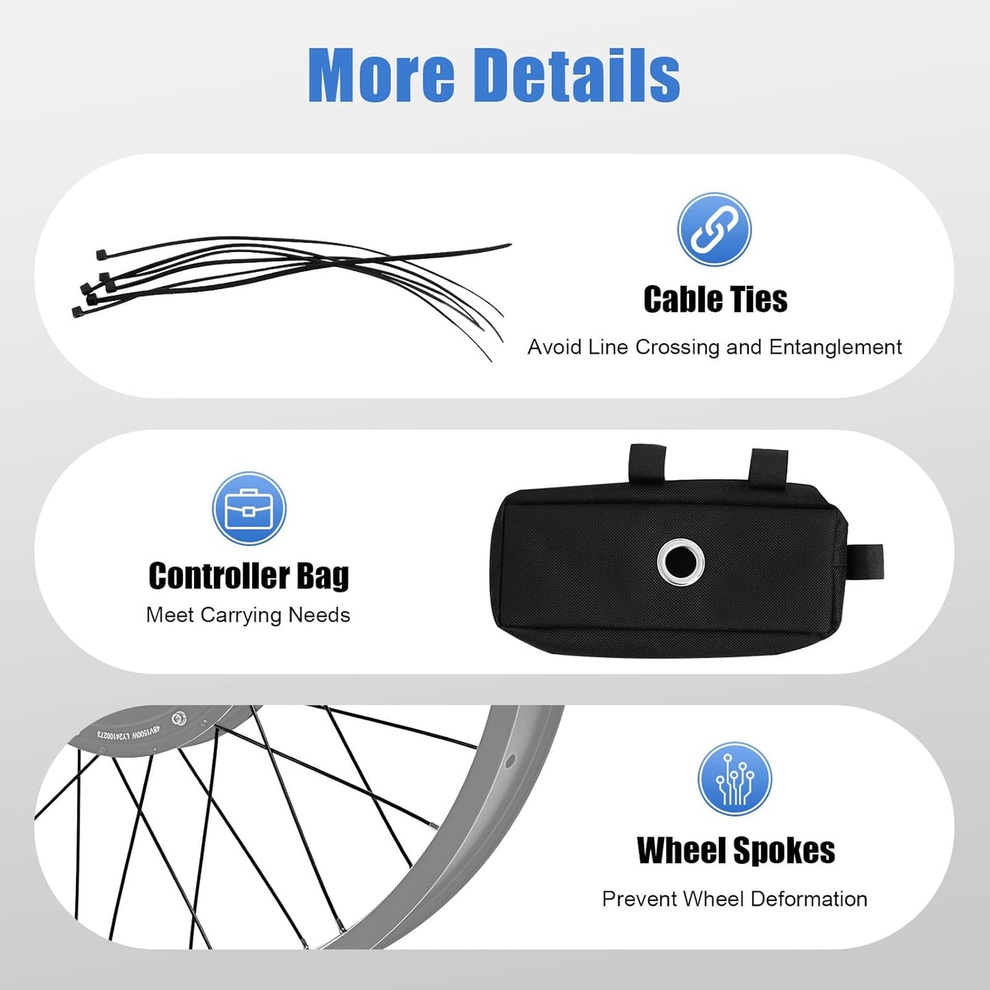 1500W 48V E-Bike Conversion Kit - 26" Rear Wheel Motor for Fat Tire Bicycles