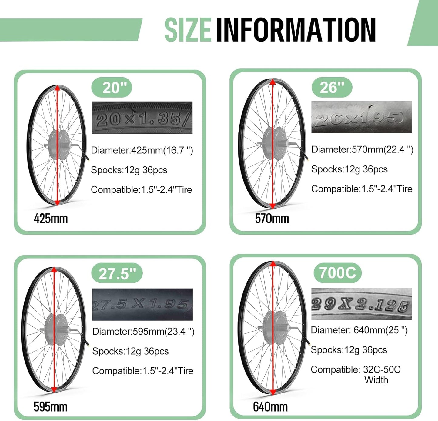 BAFANG 48V 500W 750W Rear Hub Motor Kit 20 26 27.5 700C 29er Ebike Conversion Kit with Battery Display