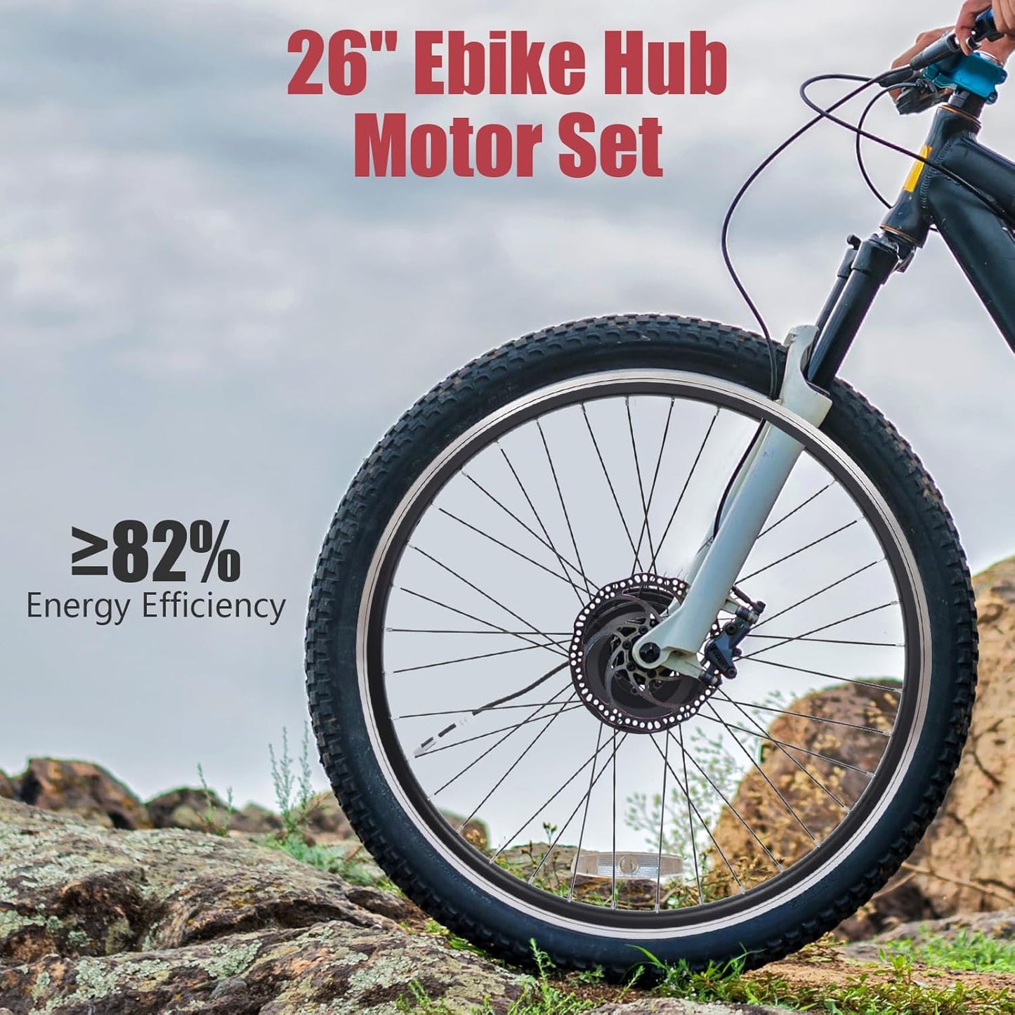 36V 350W Electric Bike Conversion Kit 26 Inch Front Wheel E-Bike Motor Hub Motor Set 5 Speed Adjustable 35 Km/H Electric Bicycle Kit LCD Display Controller for Mountain Bike Road Cycling Commuter