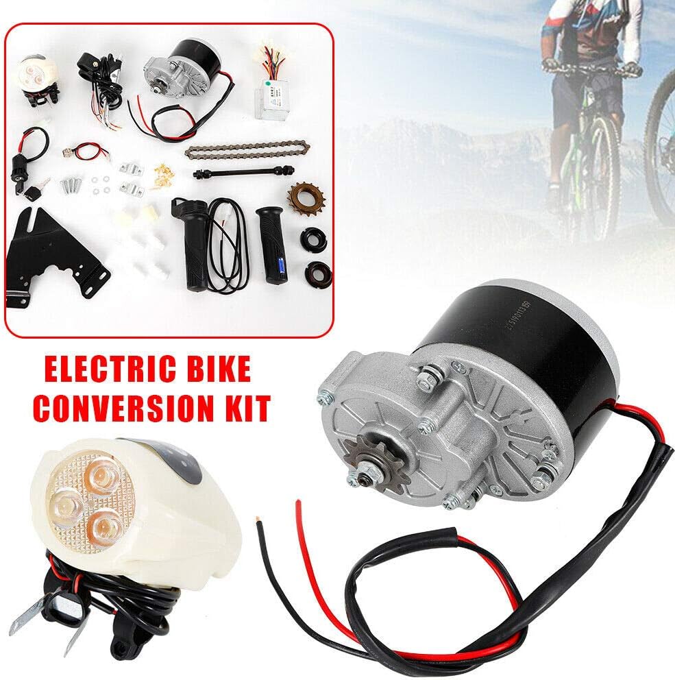 24V/36V 250W E-Bike Conversion Kit for 22"-29" Bikes - Homemade DIY Electric Bike Motor Kit with Thumb Control for Mountain Bikes & E-Scooters