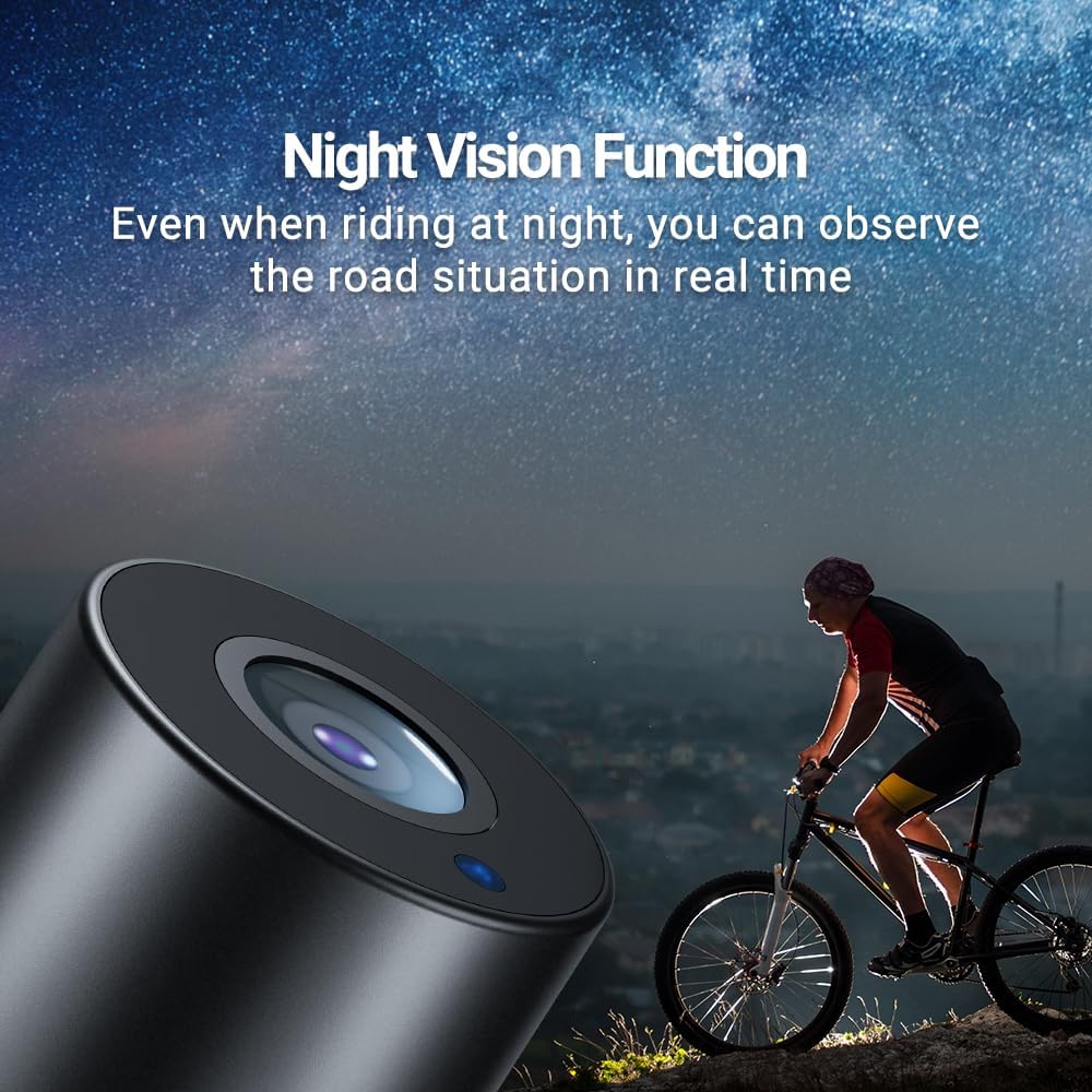 HD Night Vision Bike Mirror with 4.3" Screen | 145° Rear View Camera for Mountain & Road Bicycles