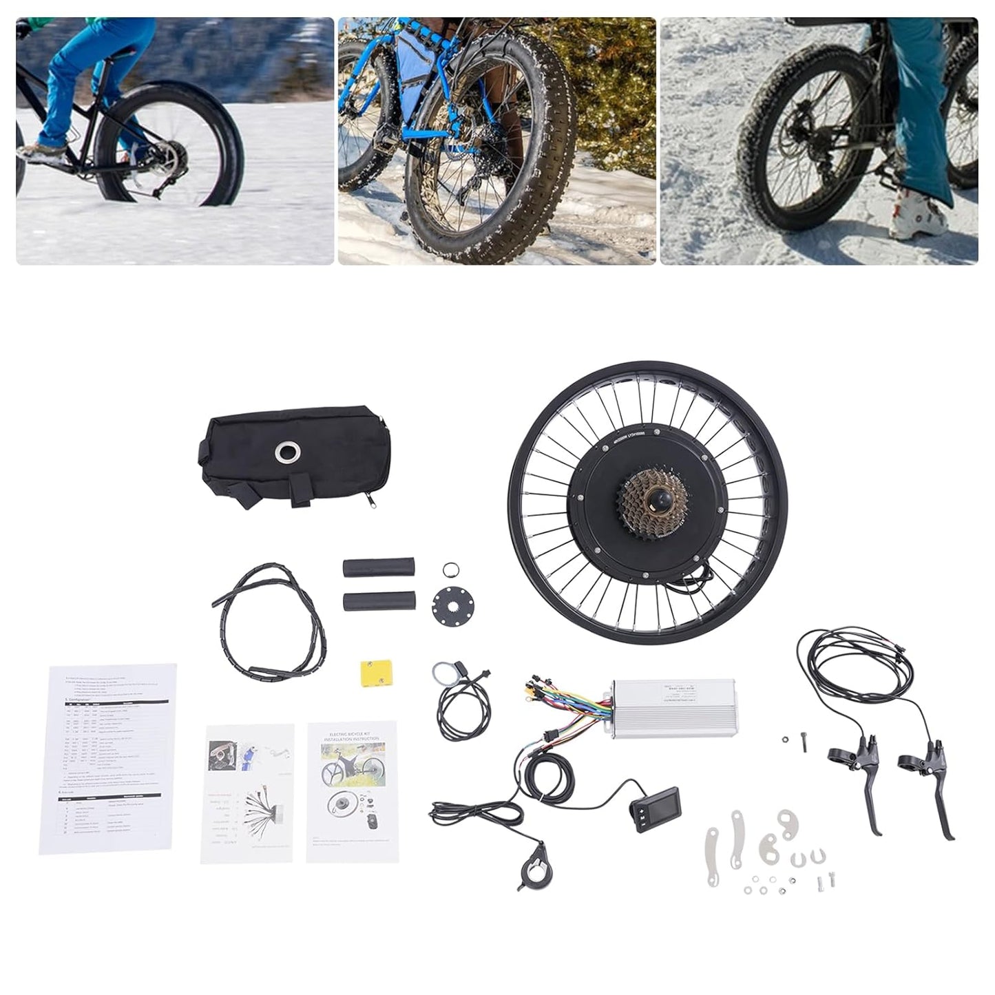 20 Inch Fat Tire Electric Bike Conversion Kit | 48V 2000W Rear Hub Motor with LCD Display
