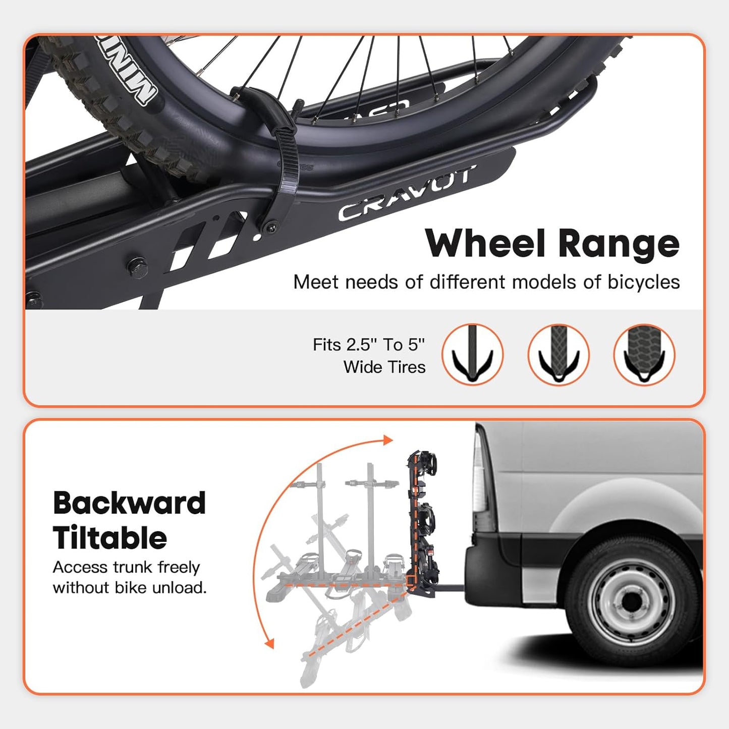CyberRack S3 E-Bike Rack - 300 lbs Capacity, Tow Hitch 3-Bike Carrier for Heavy Electric & Fat Tire Bikes | Folds Up When Not In Use