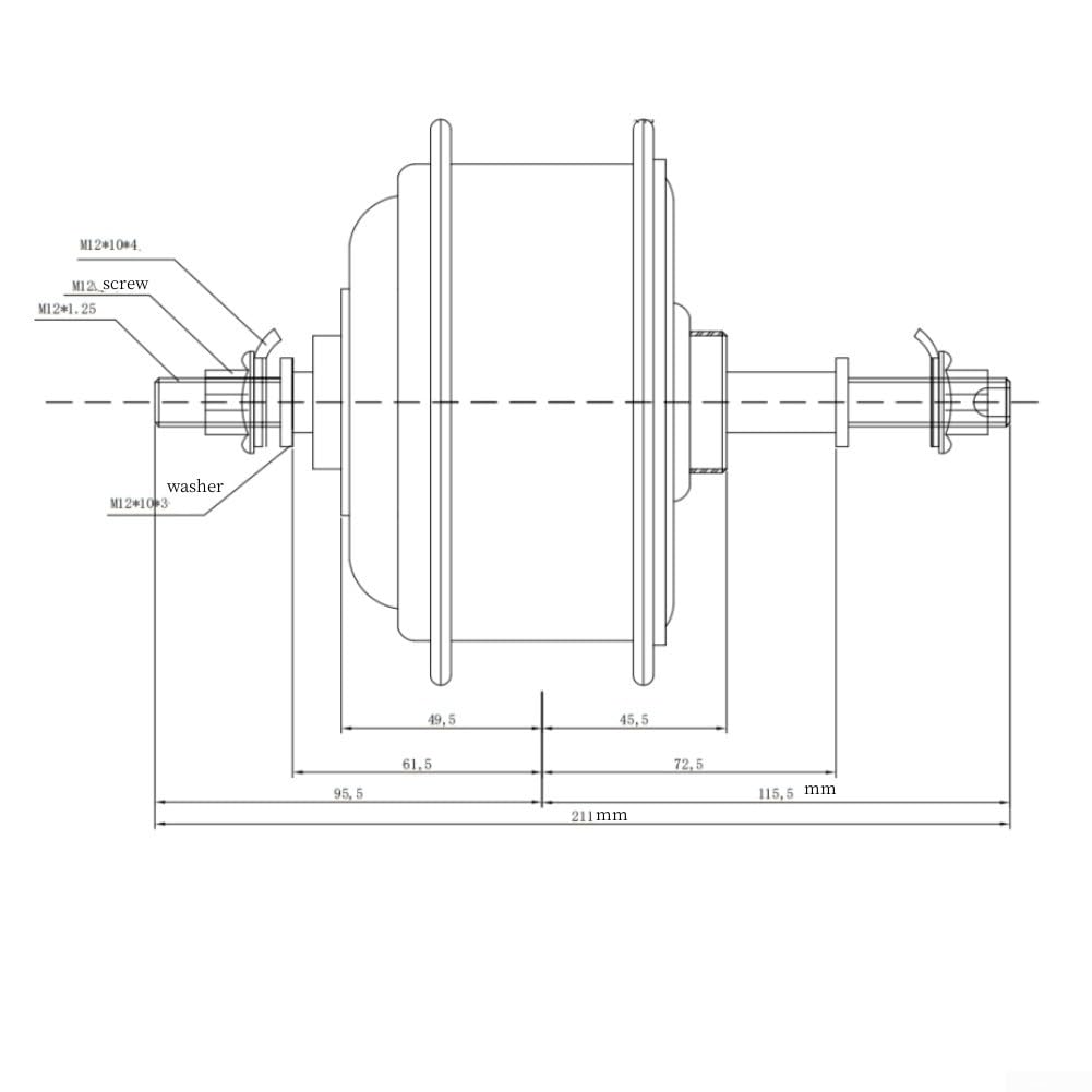 36V 48V 350W Electric Bike Hub Motor Brushless Rear Hub Motor 9 Pin Cable 16-29 Inch Wheels E-Bike Parts Black