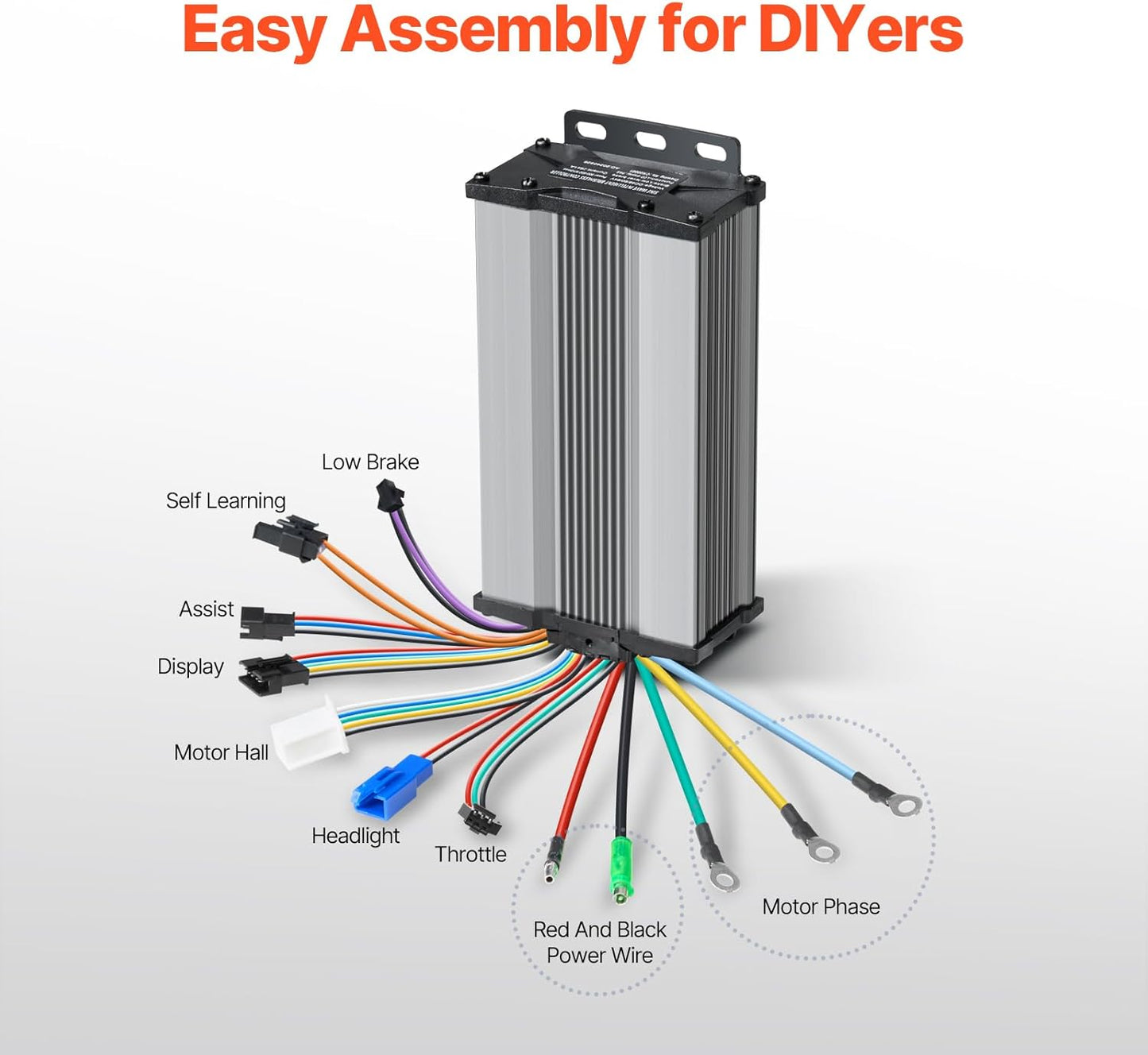 1000W 48V Front Wheel E-Bike Conversion Kit with 26" Hub Motor, 420RPM Speed, LCD Display & PAS System - Complete Road Bike Upgrade Kit