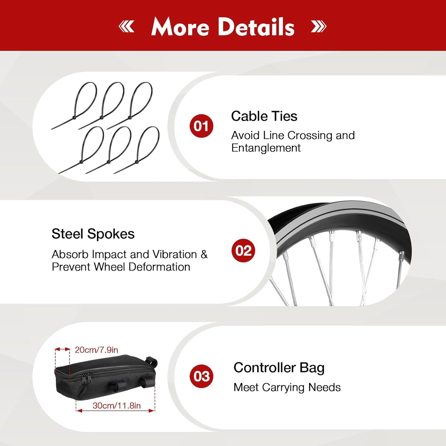 1000W E-Bike Conversion Kit - Rear Wheel for 28"/29"/700C with 5-Speed, Display & PAS | 264 lbs Capacity